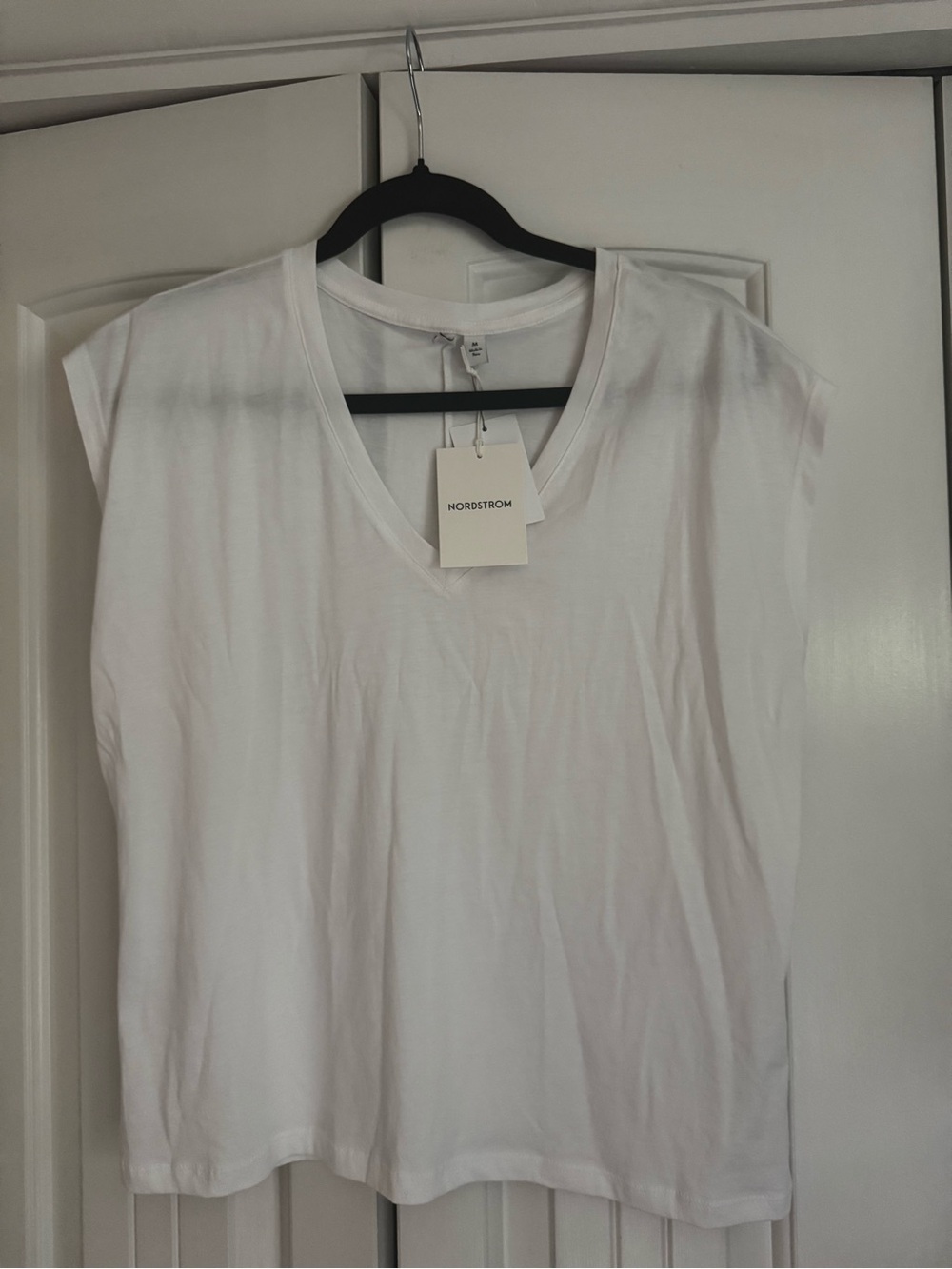 Nordstrom White V-Neck Tee with Tags